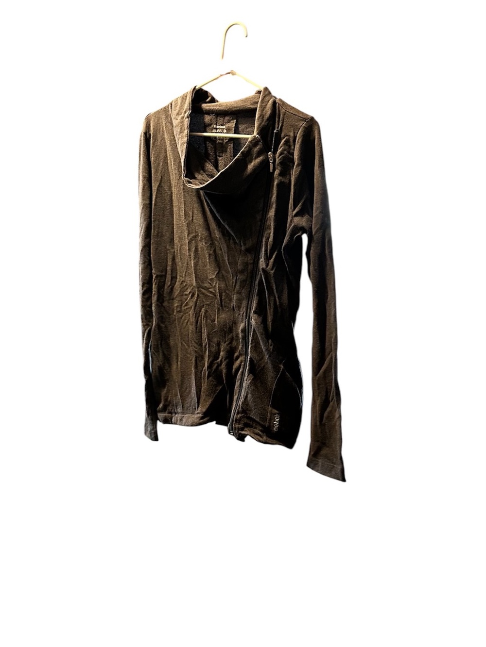 Asymmetrical Long Sleeve Zip-Up Jacket in gray
